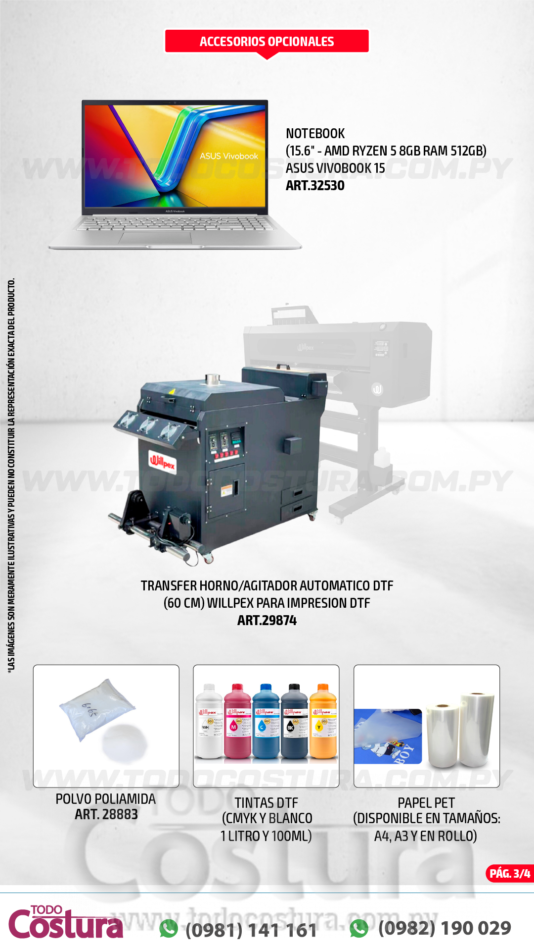 IMPRESORA DTF INDUSTRIAL (DOBLE CABEZAL XP600 - 60 CM) WILLPEX SGA-66060 (CON ESTANTE)